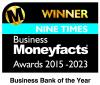 Moneyfacts award for business bank of the year 2015-2023