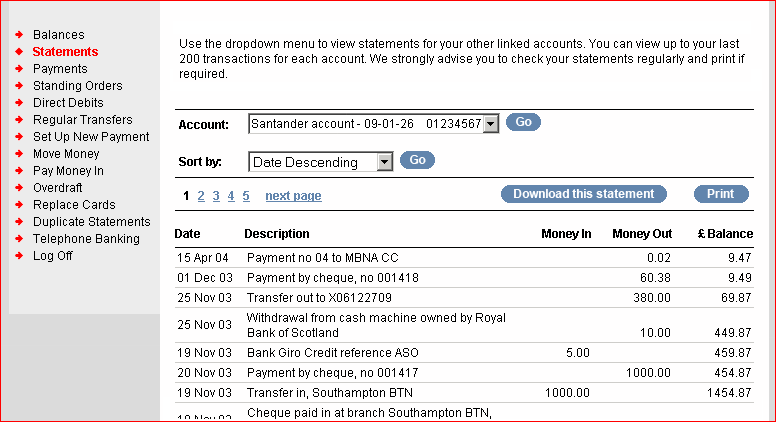 Standing pay. Santander Balance Bank Statement. Iban Santander Bank. Что такое giro Banking. Grow Bank pay Statement.