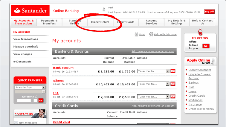 santander online banking log in personal