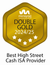 Best High Street Cash ISA provider gold award logo 2024-2025