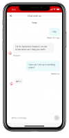 Santander mobile app chat with us screen