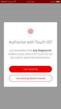 Mobile app updates - payment authorisation image 3