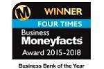 Four times Business Moneyfacts Award 2015-2018
