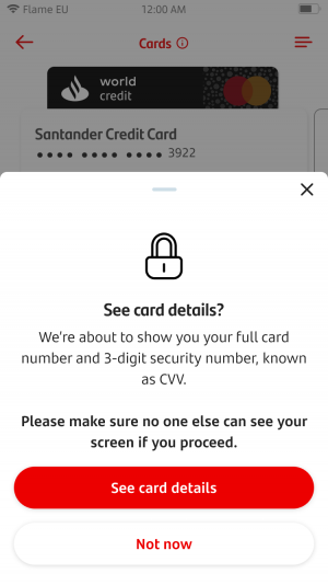 Viewing Card View card details