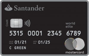 A picture of Santanders World Elite Credit Card