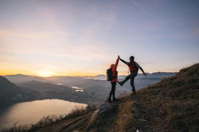 Above Lake Lugano, and the Swiss Alps
