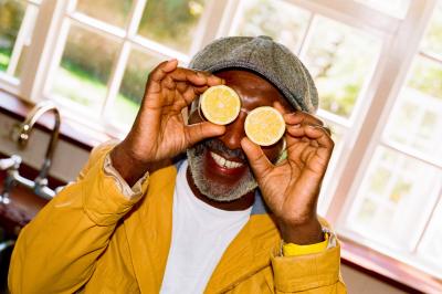 Man with lemons Man with lemons
