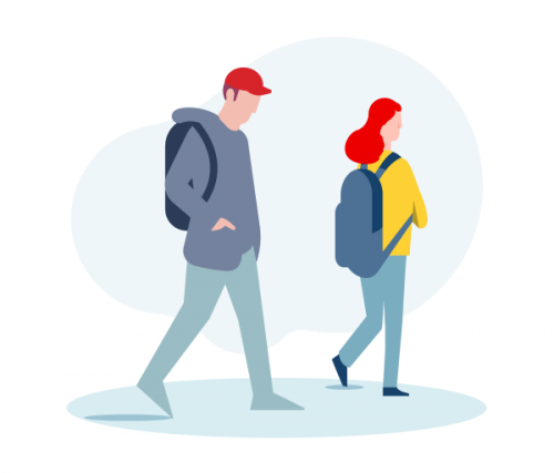 Image of two backpackers walking