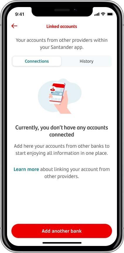 Linked account screen