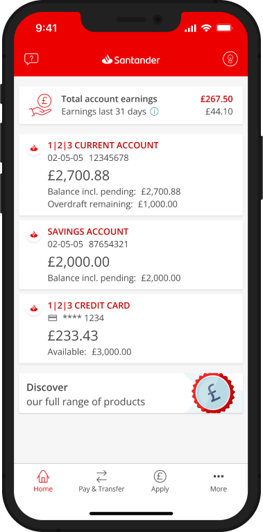 Firefly v3.png "The older home screen has fewer options and less information about your accounts before you click on them."