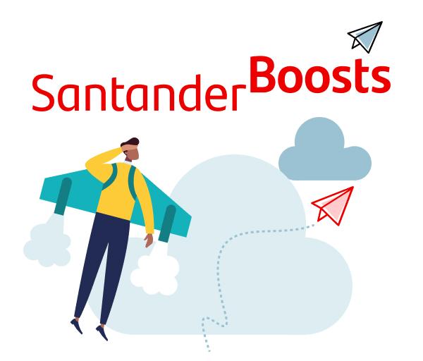 Santander Boosts - man with rocket pack