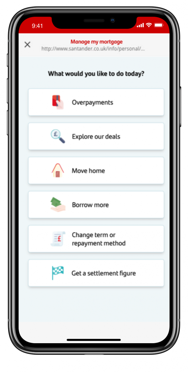 Santander Mortgage Centre options to manage your mortgage