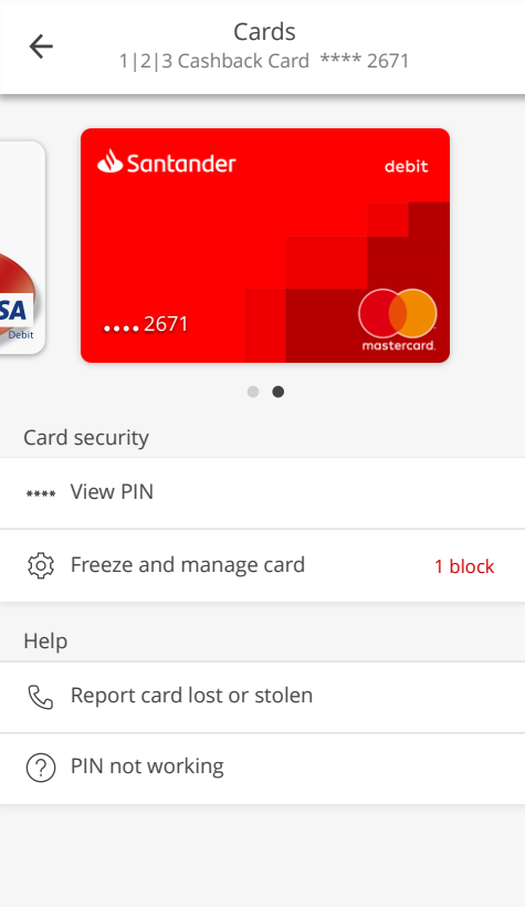 Once you’re back in the Cards menu, you’ll be able to quickly see the respective type of option/block you’ve applied to your card.