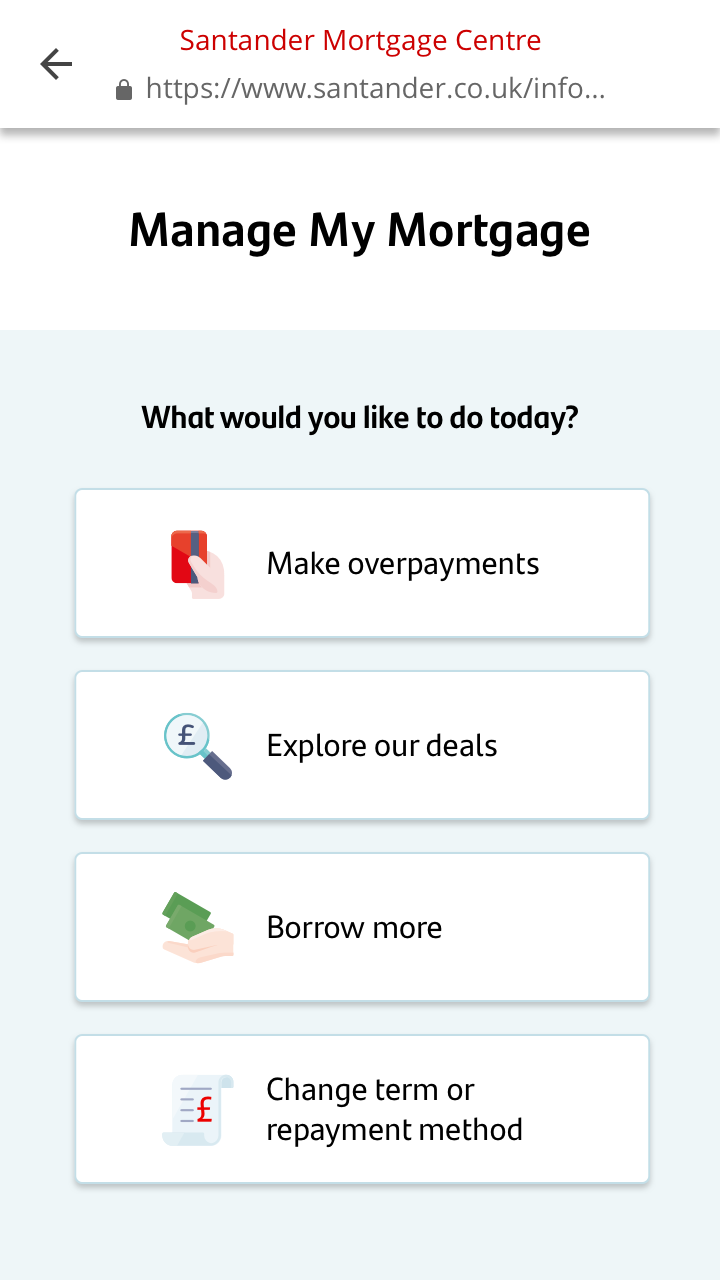 Santander mortgages shop
