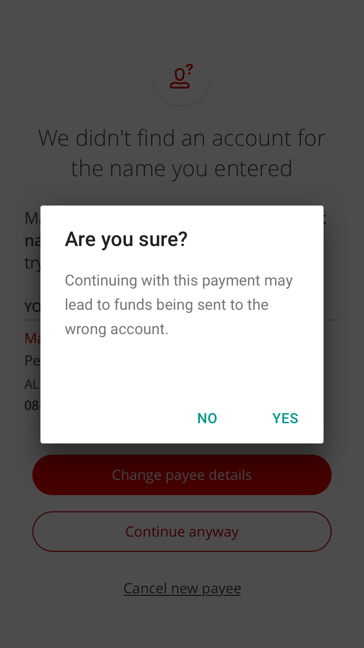 If you choose to use the details you entered, we’ll ask you to confirm.