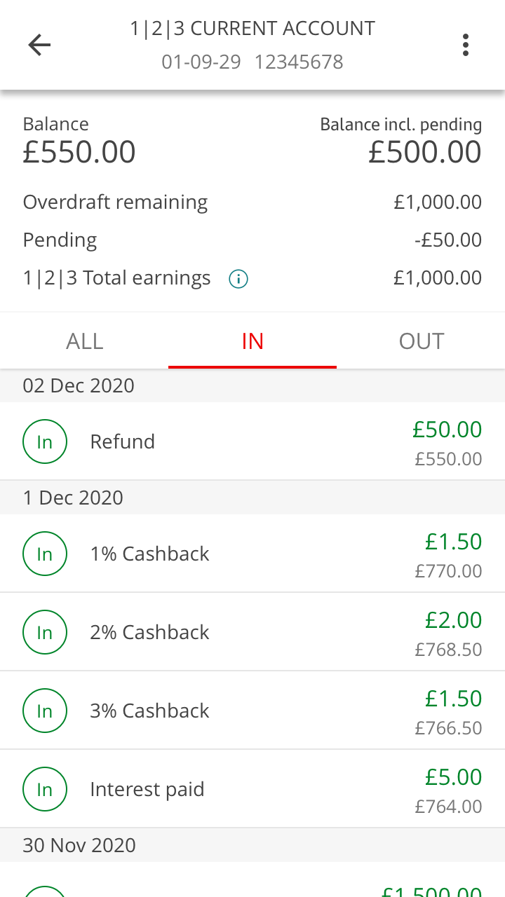 You can either see all of your transactions, or you can choose to see just what's come in and out of your account.