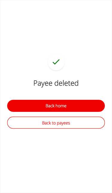 The payee is deleted when you see this message.