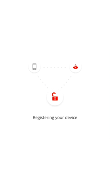 Once you have submitted the OTP you’ll be taken to a screen that shows that the device is being registered.
