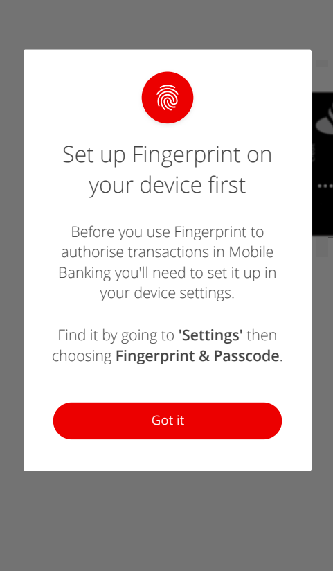 Once you’ve tapped the ”View PIN” new option, you’ll be requested to authorise this by your fingerprint for security purposes.
