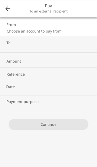Choose the account you want to pay from by clicking on ‘From’.