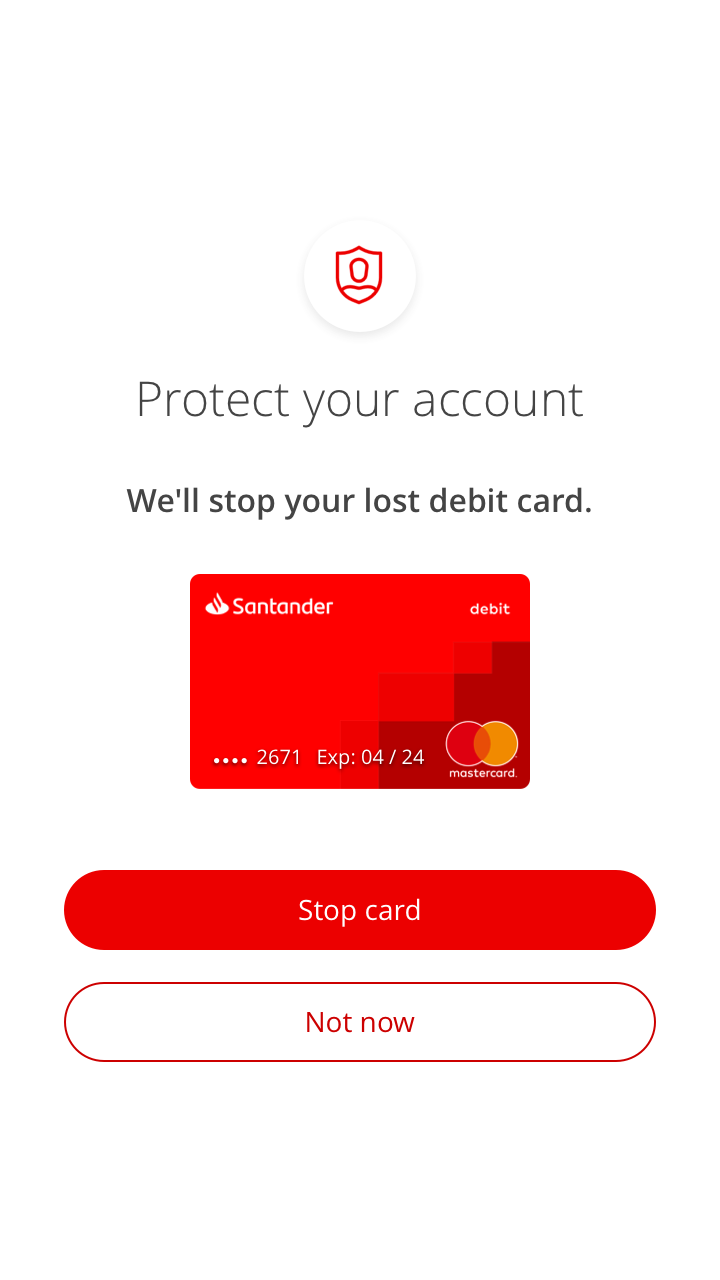 Now this screen will check whether you’d like your existing card stopped.