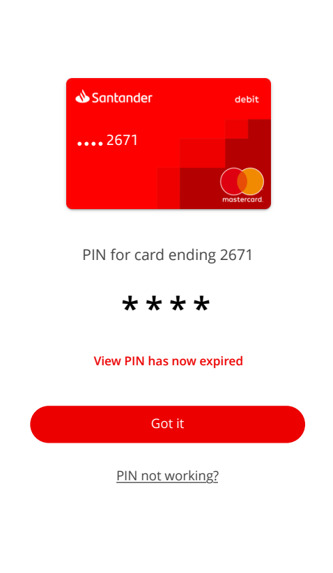 After 20 seconds, your PIN will be obscured for security purposes.