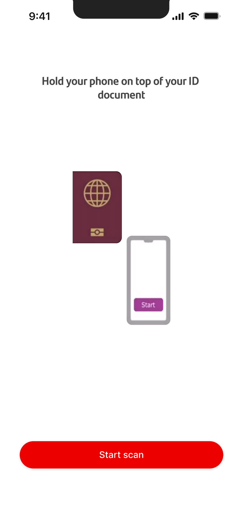 DDV screen 9.png Screen for NFC scan from the customer's phone and the ID