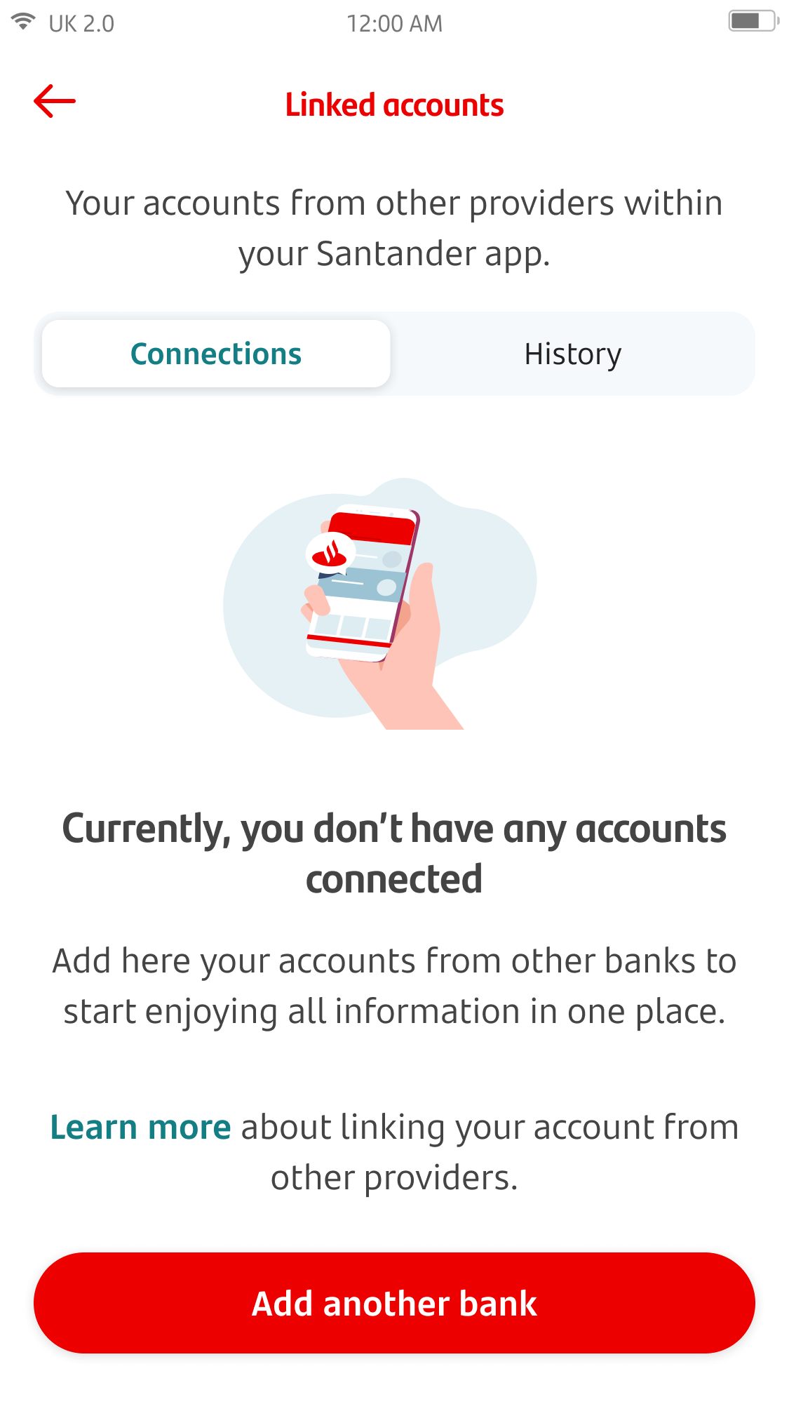 Open Banking Screen 3.png Linked accounts screen