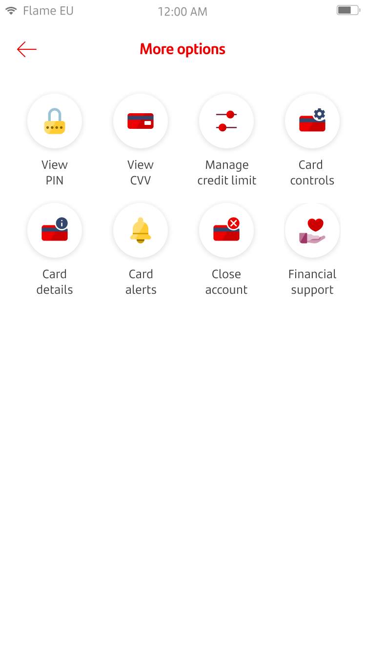View PIN Screen 3.png Screen for More options and other shortcuts.