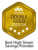 Best High Street Savings Provider - Double Gol... Moneynet double gold award for best high street savings provider 2023-2024